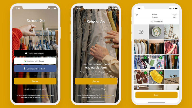 校园交易平台商城拍卖物品衣服英文35页高保真含交互